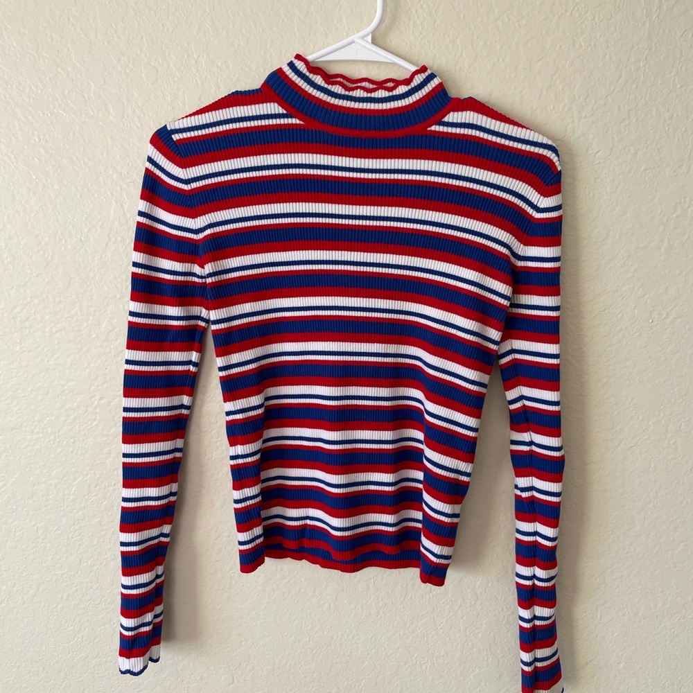 Zara Knit Cropped Mock Turtle Neck Sweater